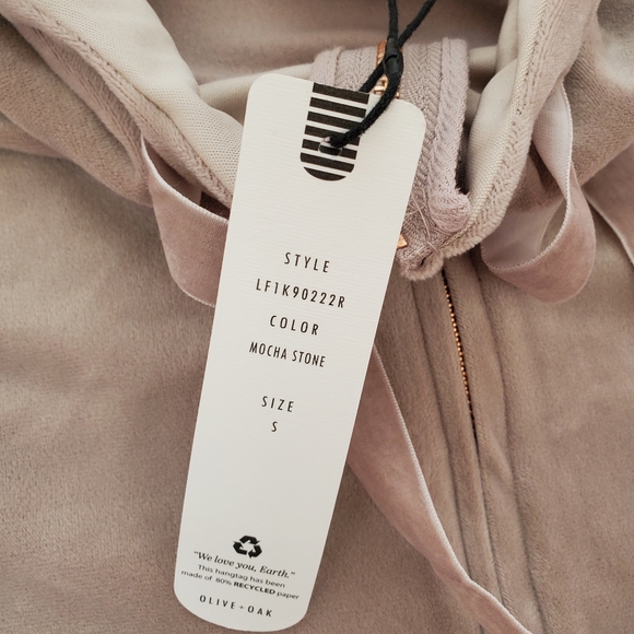 NWT Olive+Oak Zip-Up Hoodie Womens Size Small Mocha Stone - Picture 4 of 12